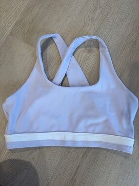 Crossback Light Lavender Sports Bra with White Underband